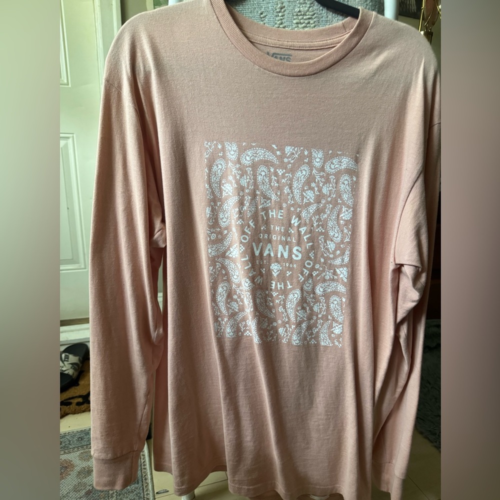 Vans Soft Pink Long Sleeve with White Graphic